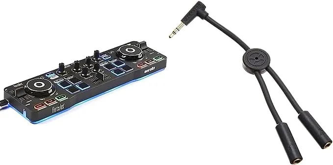 Hercules DJ DJControl Starlight | Pocket USB DJ Controller with Serato DJ Lite, Touch-Sensitive Jog Wheels, Built-in Sound Card and Built-in Light Show