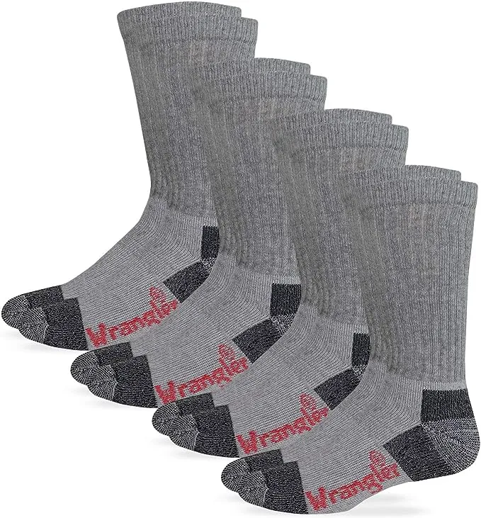 Wrangler Mens Steel Toe Boot Work Crew Cotton Cushion Socks