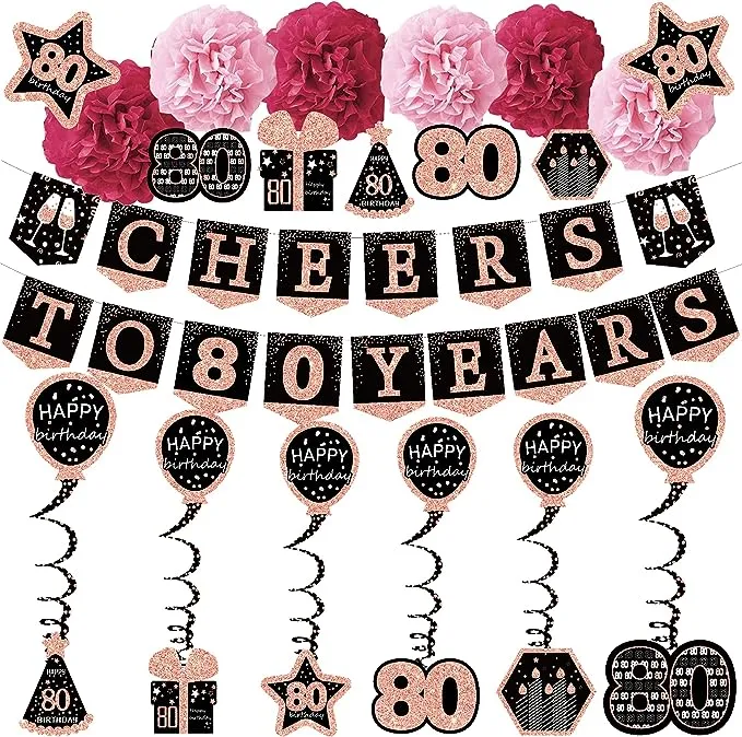 80th Birthday Decorations for Women