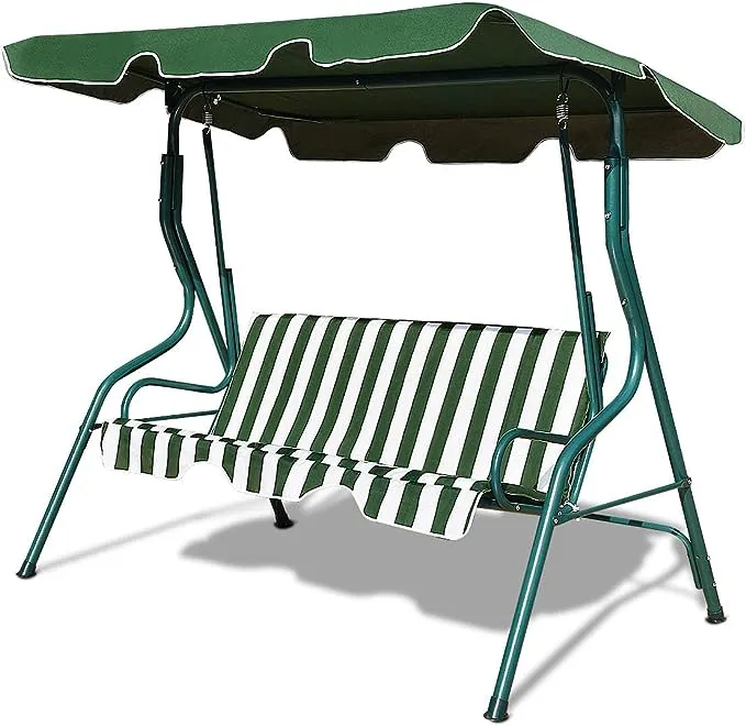 3 SEATS Patio Canopy Swing-Green