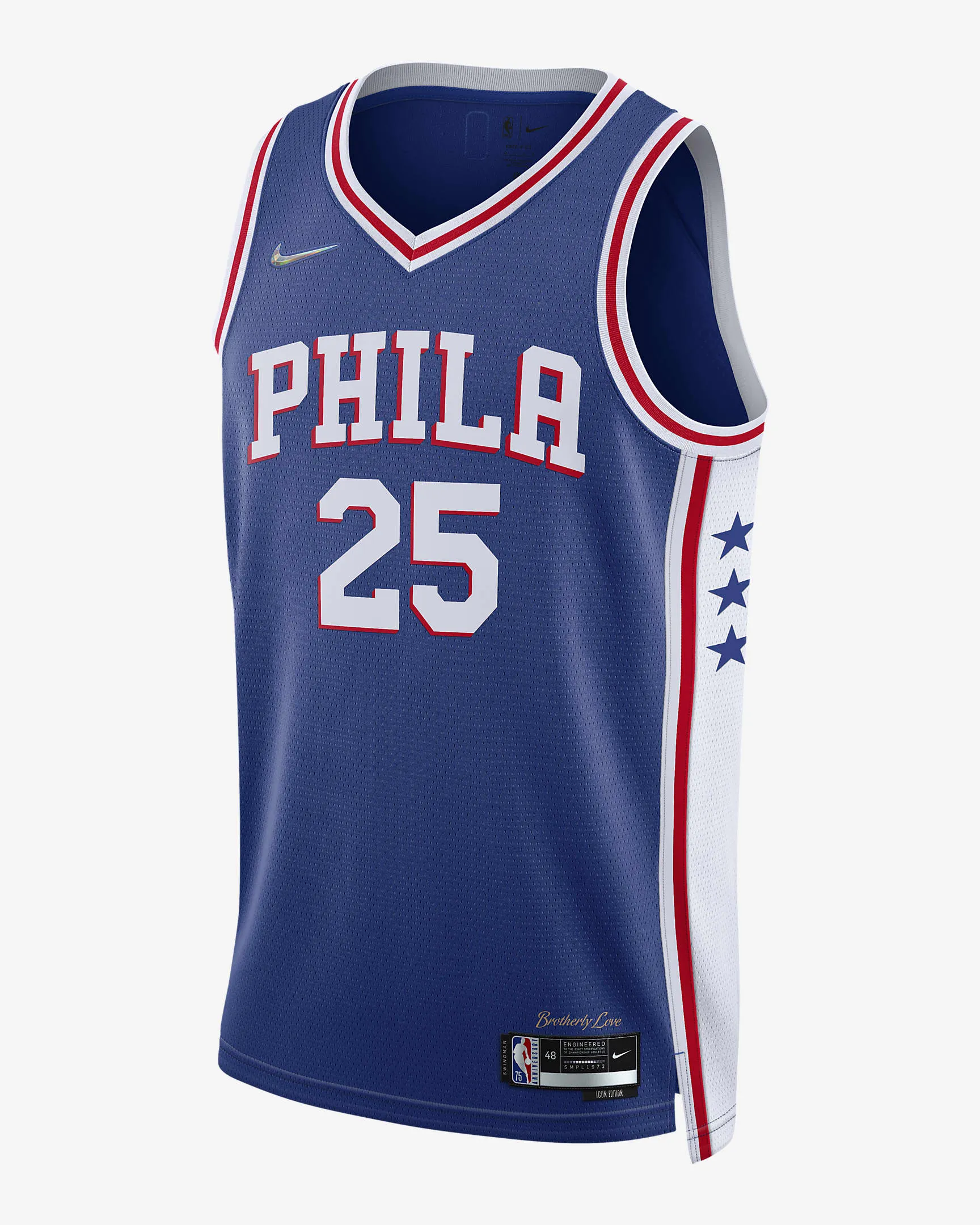 Men's Nike Ben Simmons Royal Philadelphia 76ers 2021/22 Diamond Swingman Jersey - Icon Edition Size: Large