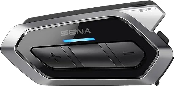 Sena 50R 3-Button Motorcycle Bluetooth Headset w/Sound by Harman Kardon Integrated Mesh Intercom System Premium Microphone & Speakers