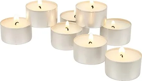 Stonebriar Unscented Long Burning Tea Light Candles with 8 Hour Burn Time, 50 Pack, White