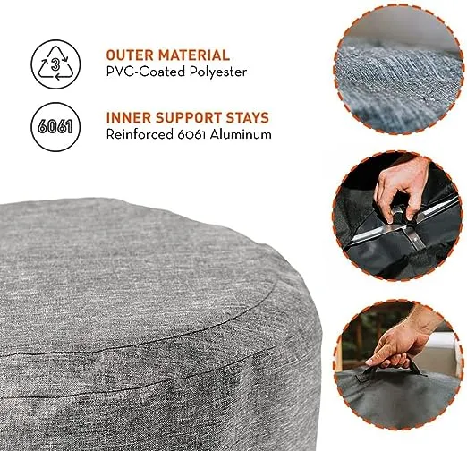 Solo Stove Bonfire Shelter Protective Fire Pit Cover for Round Fire Pits Waterproof Cover Great Fire Pit Accessories for Camping and Outdoors, Grey