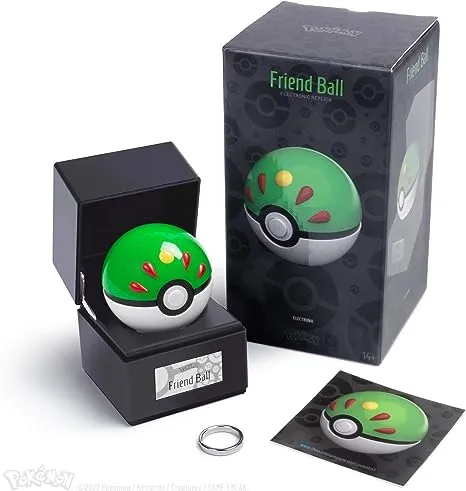 The Wand Company Friend Ball Authentic Replica - Realistic, Electronic, Die-Cast Poké Ball with Display Case Light Features – Officially Licensed by Pokémon