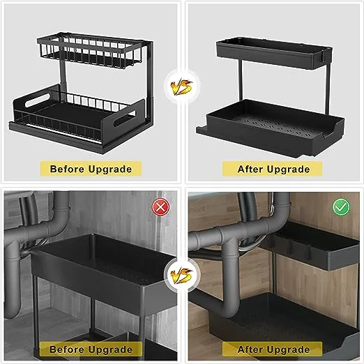 Bukamkom 2 Pack Under Sink Organizer Storage