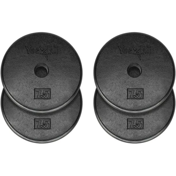 Yes4All 1 inch Cast Iron Weight Plates for Dumbbells