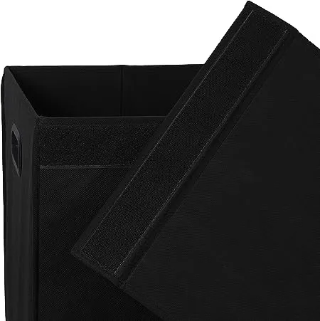 Simple Houseware Foldable Laundry Hamper Basket with Lid, Black