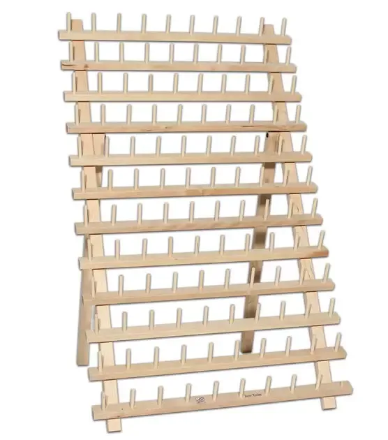 June Tailor 27" x 16" Wood 120 Spool Thread Rack With Legs