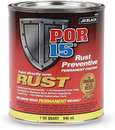 POR-15 Rust Preventive Coating, Stop Rust and Corrosion Permanently, Anti-rust, Non-porous Protective Barrier, 32 Fluid Ounces, Clear