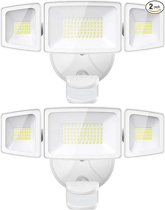 Onforu 65W 6500LM, 6500K Motion Sensor LED Security Lights BD08 White, Adjustable ...