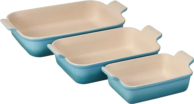 Le Creuset Heritage Caribbean Rectangular Dishes, Set of 3