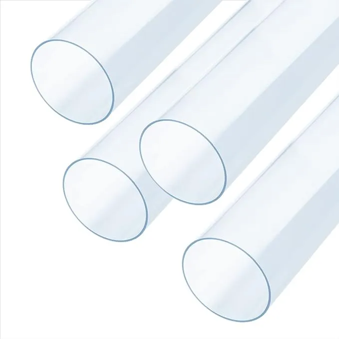 POWERTEC 6-Inch x 36-Inch Long Clear Pipe, Rigid Plastic Tubing, 4 PK, 70274-P4