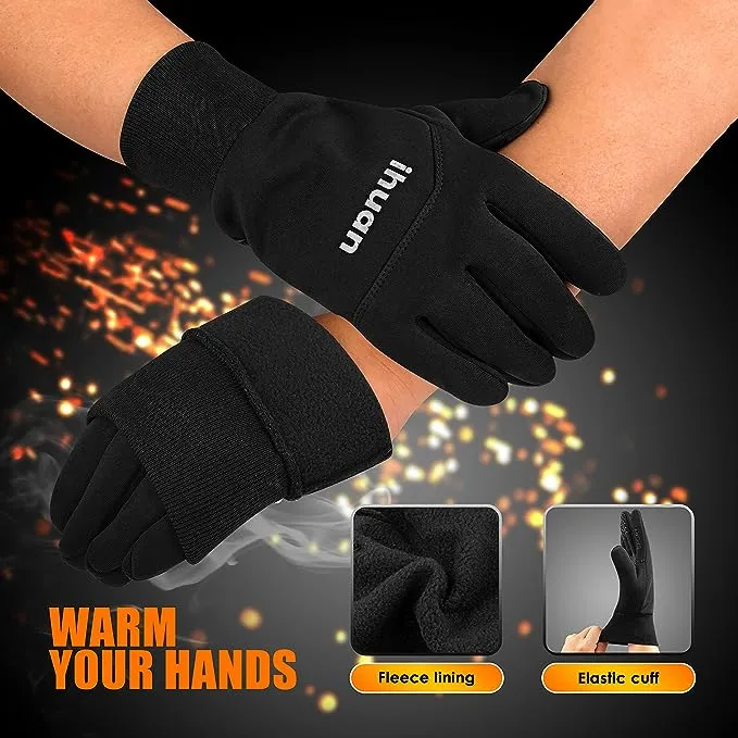 Winter Gloves for Men and Women - Waterproof Warm Glove for Cold Weather Thermal Gloves with Touch Screen Finger for Workout Running Cycling Bike Bla