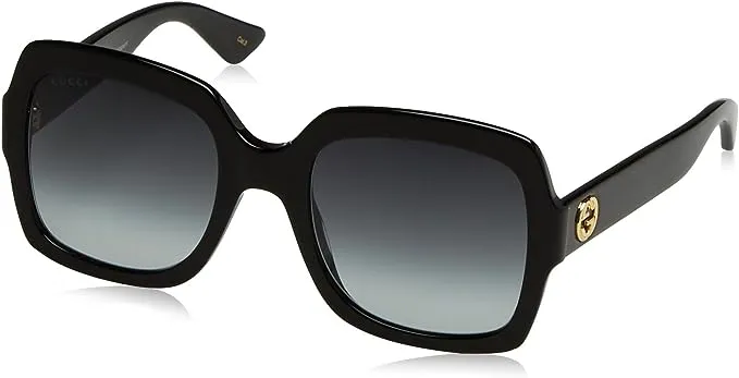 Gucci GG0036S Plastic Ladies Sunglasses, 001 - BLACK with GREY lenses