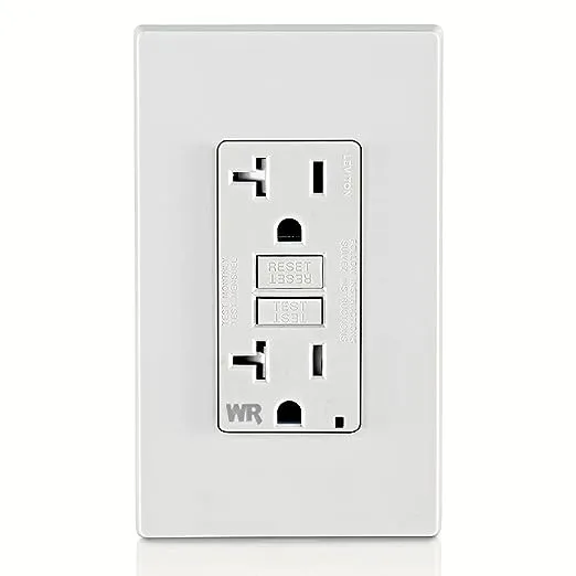 Leviton GFWT2-W Self-test SmartlockPro Slim GFCI Weather-Resistant and Tamper-Resistant Receptacle with LED Indicator, 20-Amp, White