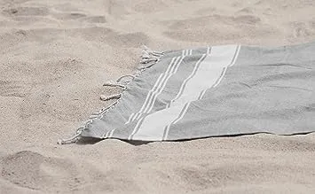 Lane Linen 100% Cotton Beach Towel with Bag 2 Piece Towels for Adults 39"x71" Pool Oversized Absorbent Extra Large Quick Dry Sand Travel Towel - Grey