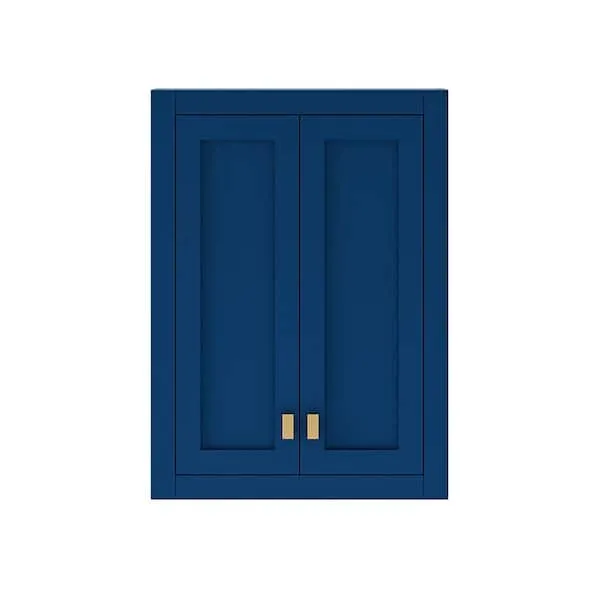 Madison 24 in. W x 33 in. H x 8 in. D Monarch Blue Bathroom Storage Wall Cabinet