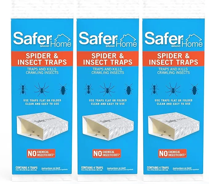 Safer Brand Safer Home SH400SR Indoor Spider, Ant, Cockroach, Centipede, and Crawling Insect 12 Traps, Blue