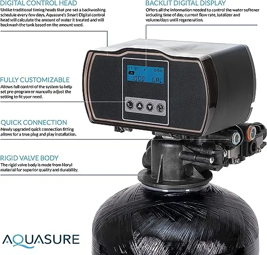 Aquasure Harmony 64,000 Grain Whole House Water Softener with High Efficiency Aquatrol Smart Metered Control Head