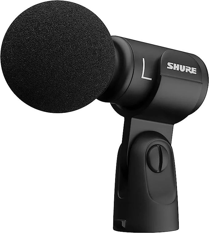 Shure MV88+ Stereo USB Microphone - Condenser Microphone for Streaming and Recording Vocals & Instruments, Mac & Windows Compatible, Real-Time Headphone Monitoring Output, Travel Friendly - Black