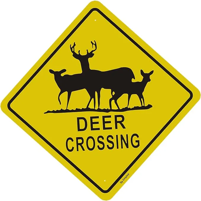 Deer Xing&#034; Crossing Sign Animal Deer Crossing Aluminum Reflective Metal Sign 12 