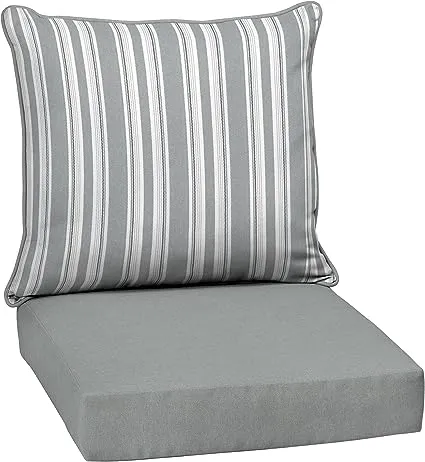 Arden Selections 24" x 24" Oceantex Outdoor Deep Seat Cushion Set Pebble Gray