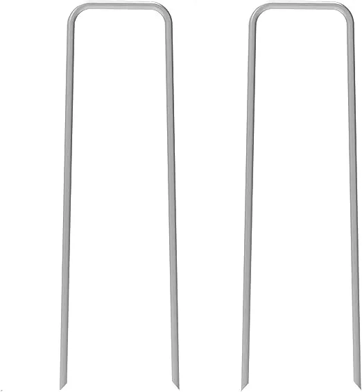 AAGUT 12 Inch Galvanized Garden Tent Stakes Landscape Staples 11 Gauge Steel Sod and Fence Stake for Anchoring Tents Landscape Fabric Extra Heavy Duty 25 Pack