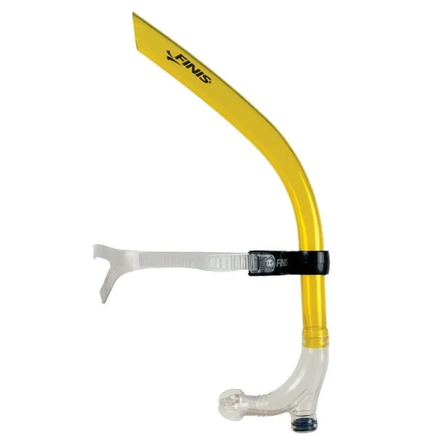 FINIS Original Swimmer's Snorkel - High-Quality Center-Mount Snorkel Set for Swimming Laps & Training - Snorkel Gear with Adjustable Fit, Silicone Mouthpiece, and Purge Valve - Adult, Yellow