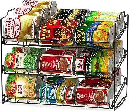 DecoBros Supreme Stackable Can Rack Organizer, Black