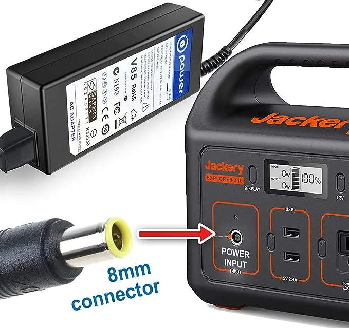 T-Power 12V~24V Charger for Jackery Portable Power Station Explorer 160 240 300