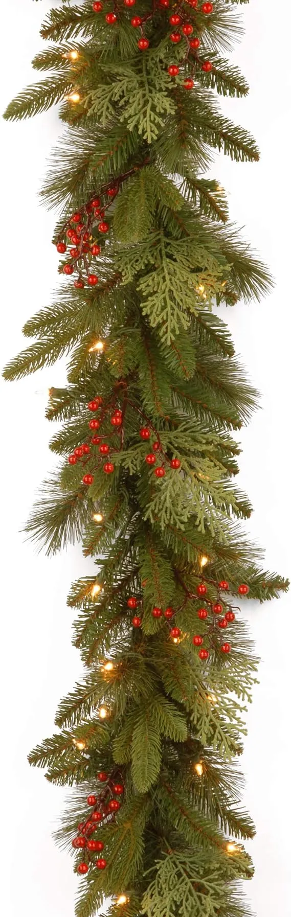 Classical Collection 9 ft. Mixed Evergreen Tip Garland with Clear Lights