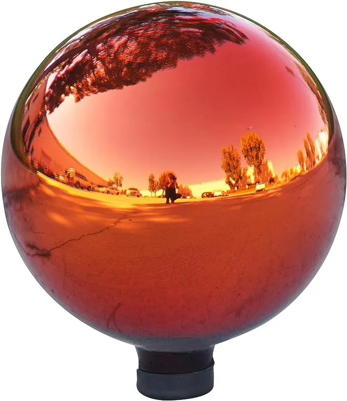 Alpine Corporation Glass Gazing Globe, Red