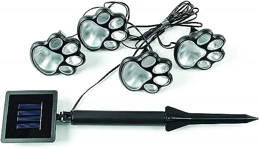 Jobar Ideaworks Solar Paw Print Lights Set Of 4 Black