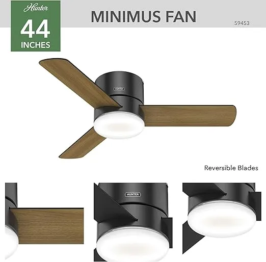 Hunter Minimus 44" LED Low Profile Ceiling Fan - Matte Black - 59453