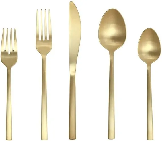 Fortessa Arezzo Brushed Gold 20-Piece Flatware Set