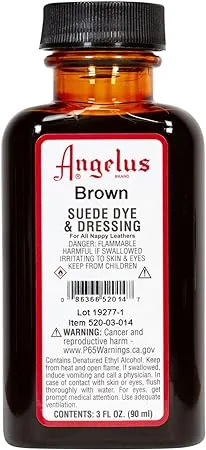 36AS Angelus Leather Suede Dye Dressing For Boot Bags 3Oz W/ Applicator All