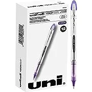 Uniball Vision Elite Rollerball Pens, Purple Pens Pack of 12, Bold Pens with 0.8mm Ink, Ink Black Pen, Pens Fine Point Smooth Writing Pens, Bulk Pens, and Office Supplies