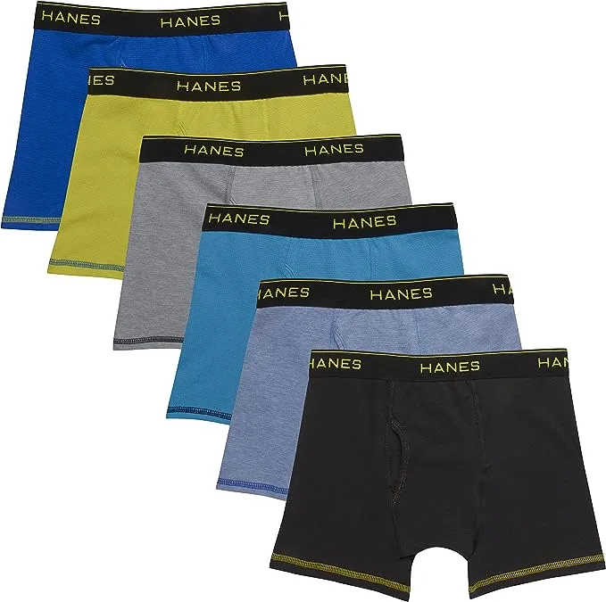 Hanes Boys Underwear, 10 Pack Tagless ComfortFlex Waistband Boxer Brief Sizes S-XXL