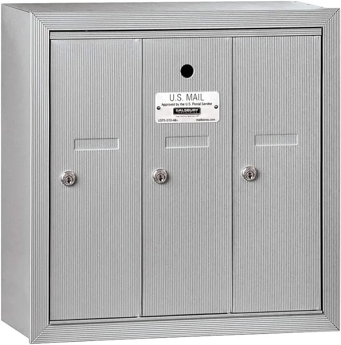 Salsbury Industries 3503ASU Surface Mounted 3 Doors and USPS Access Vertical Mailbox