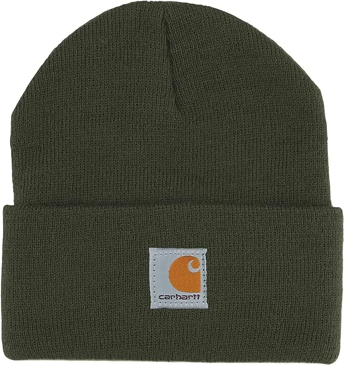 Carhartt unisex child Acrylic Watch Cold Weather Hat, Olive, 8-14 Years US