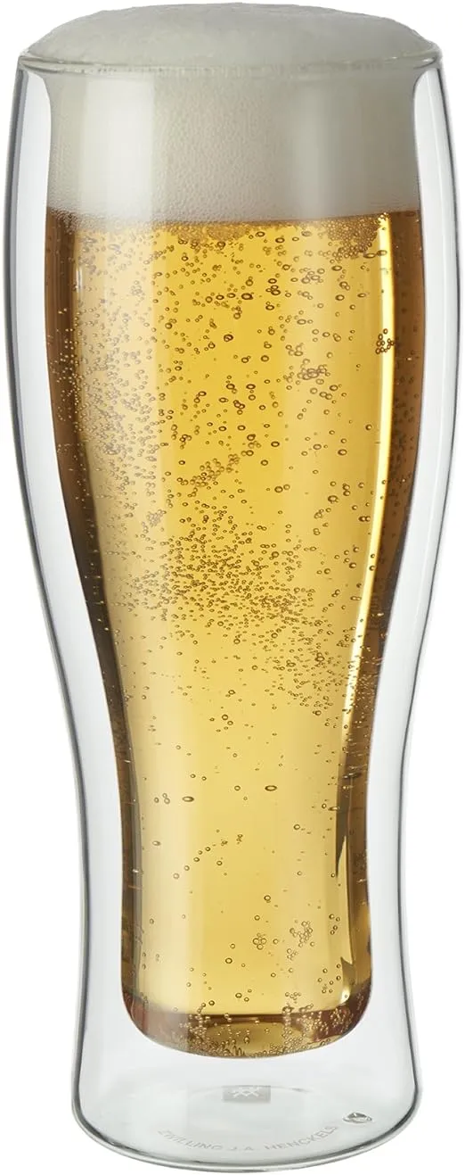 ZWILLING J.A. Henckels Double-Wall Beer Glass Set, 14 fl. oz