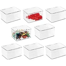 mDesign Plastic Playroom/Gaming Storage Organizer Hinged Lid, 8 Pack -Clear - Clear