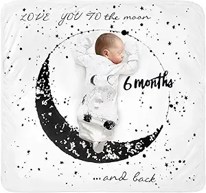 Tebaby Baby Monthly Milestone Blanket Moon