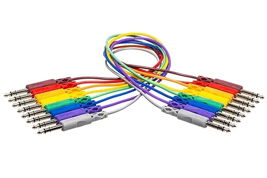 Hosa CSS-830 Balanced Patch Cables, 1/4 in TRS to Same, 1ft