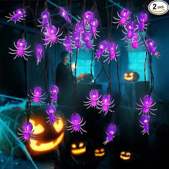 oopswow YOUNGAR Halloween Decor Spider String Lights