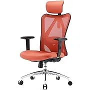 Sihoo Ergonomic High Back Office Chair, Adjustable Computer Desk Chair with Lumbar Support, 300lb, Orange