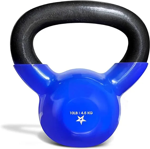 Yes4All Kettlebell Vinyl Coated Cast Iron – Great for Dumbbell Weights Exercises, Full Body Workout Equipment Push up, Grip Strength and Strength Training, PVC