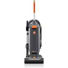 Hoover Commercial HushTone 13-Inch 2-Speed Upright Vacuum Cleaner with IntelliBelt Quiet Bagged HEPA Filtered Professional Rated, 40-Foot Long Cord, CH54113, Gray/Orange