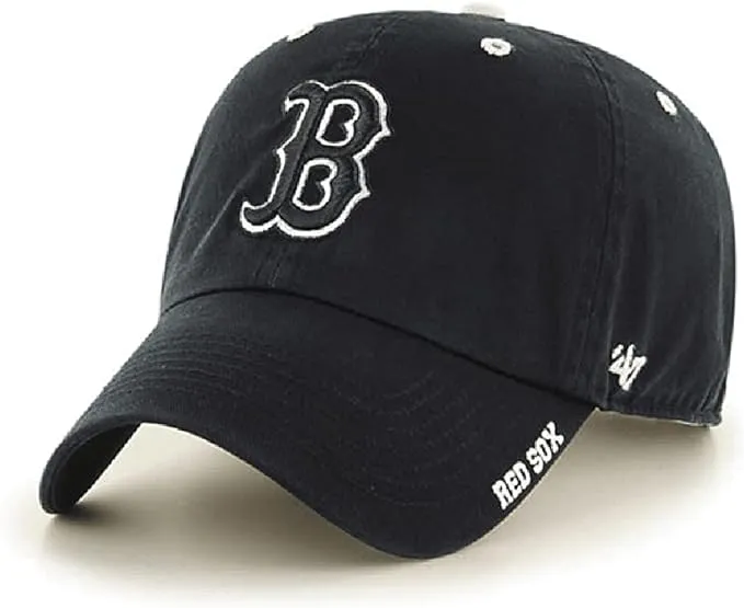 Boston Red Sox MLB &#039;47 Ice Clean Up Black Tonal Hat Cap Adult Men&#039;s Adjustable